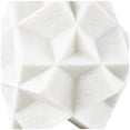 thumbnail image 4 of 7" x 7" White Polystone Dimensional Ball Geometric Sculpture with Speckled Texturing, by DecMode, 4 of 9