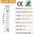 thumbnail image 2 of shiyou-R7S Bulb 118MM 300W, 5 Pack R7S 300W 120V Bulb Warm White, R7S Halogen Bulb Dimmable J Type Linear Double Ended with R7S Base, R7S 118MM T3 300W for Work, Security, Landscape Light,Floor Lamp, 2 of 4