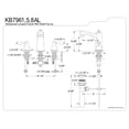 thumbnail image 3 of Kingston Brass KB7968AL Victorian Widespread Lavatory Faucet, Satin Nickel, 3 of 3