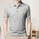 thumbnail image 1 of Camiseta para hombre con tapeta de 3 botones, ligera, absorbente del sudor, camisetas gráficas de verano L Gris, 1 of 8