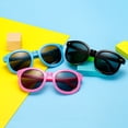 thumbnail image 4 of Kids Round Sunglasses UV Protection, Retro Thick Full Rim Frame Resin PC Material Lightweight Children Eyewear for Daily Wear Outdoor Play Black, 4 of 5