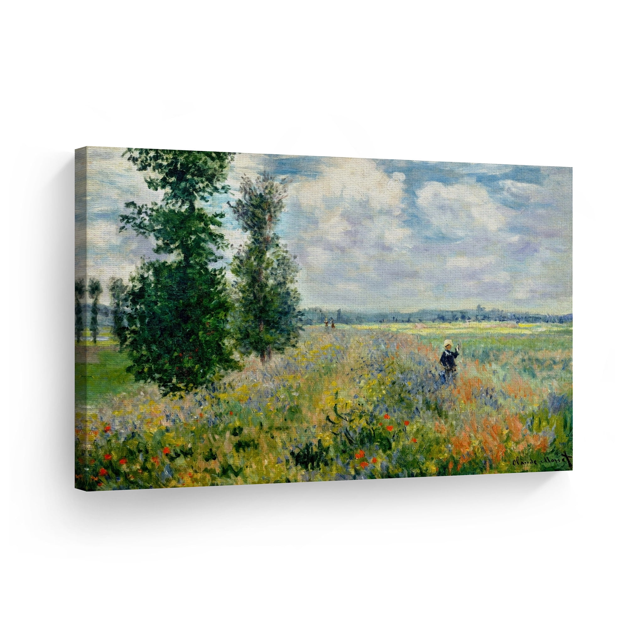 RED FLOWERS FIELD POPPY SCENE CANVAS Wall Art Picture Print A4 