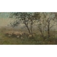 thumbnail image 2 of William Charles Estall 18x12 Black Ornate Wood Framed Double Matted Museum Art Print Titled - A Flock of Sheep (C. 1880 - C. 1897), 2 of 5