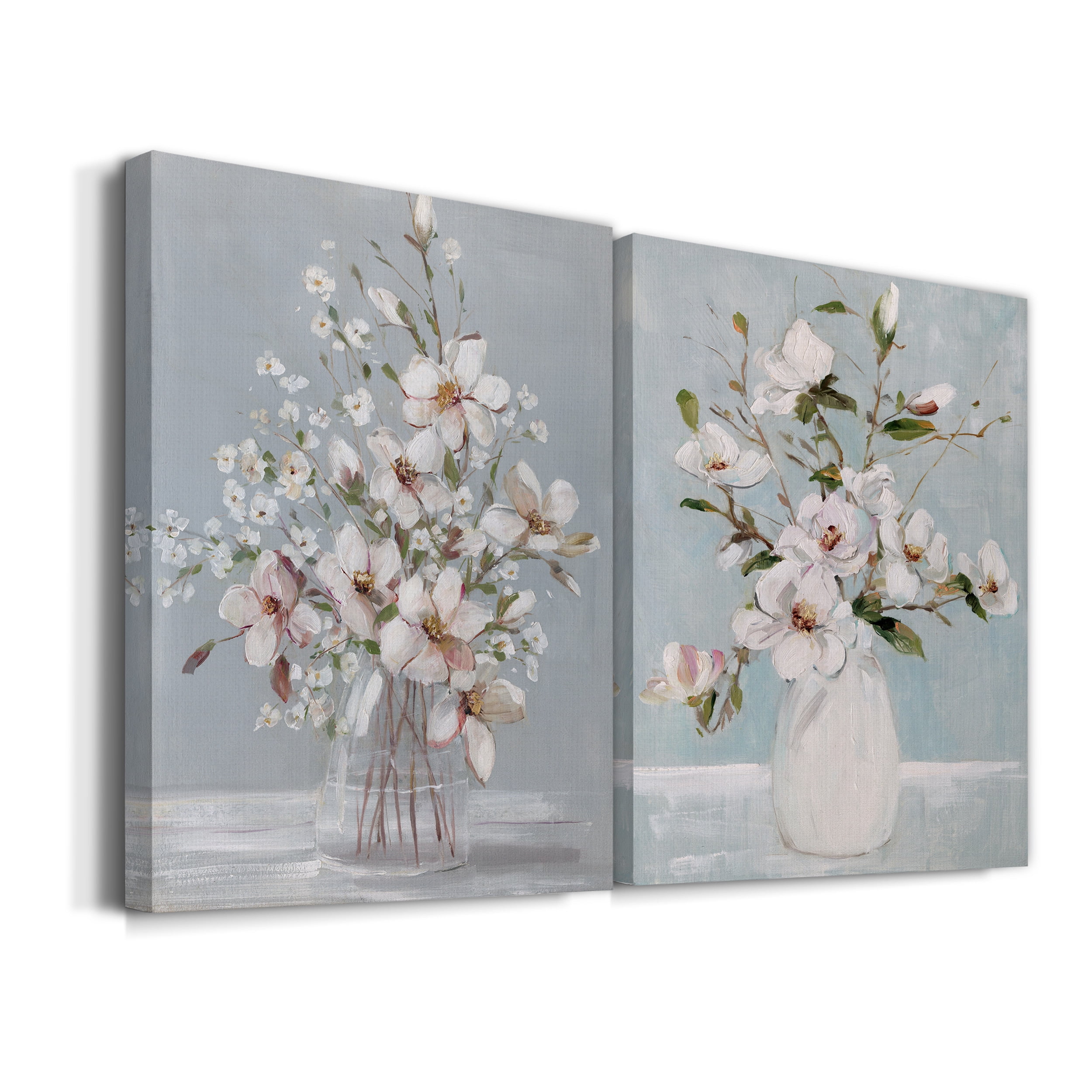 Magnolia Romance Premium Gallery Wrapped Canvas - Ready to Hang - Set of 2 - 18 x 27 Each