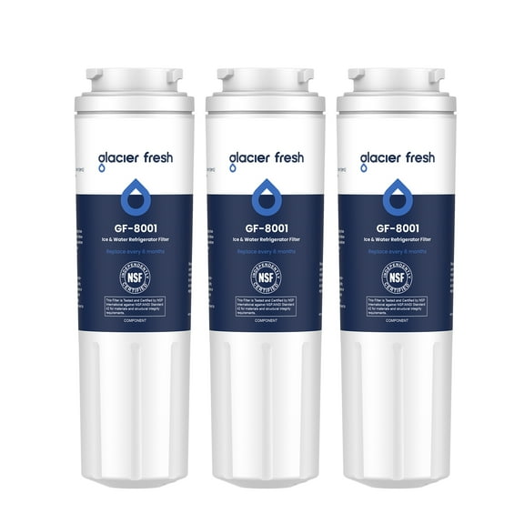 GLACIER FRESH UKF8001 Compatible with Whirlpool Refrigerator Water Filter 4, EDR4RXD1, EveryDrop Filter 4, 4396395, Maytag UKF8001, UKF8001AXX, WHR4RXD1, KAD4RXD1, 46-9006, Puriclean II, Pack of 3