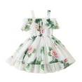 thumbnail image 2 of LOVZFMLL Robe Mignonne à Manches Courtes pour Tout-Petits Enfants Couleur Unie Imprimée Extensible Robe Trapèze, 2 of 9
