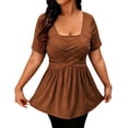 thumbnail image 2 of Bixock Maternity Tops Plus Size Short Sleeve V Neck Loose Pregnancy Blouse Casual Maternity Shirt Pregnant Top Summer Maternity Clothes, 2 of 5