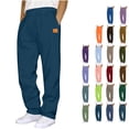 thumbnail image 4 of Chiccall Mens Open Bottom Sweatpantss Elastic Waist Wide Leg Fashion Joggers Drawstring Loose Fit Casual Athletic Baggy Pants with Pockets, 4 of 4