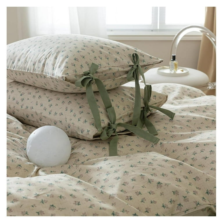Girl Duvet Cover Twin Floral Bedding Boho Soft Cotton Comforter