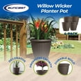 thumbnail image 2 of Suncast Willow 18" Diameter Decorative Wicker Patio Planter Pot, Java (4 Pack), 2 of 11