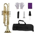 thumbnail image 3 of Muslady Trumpet Bb B Flat Brass Exquisite with Mouthpiece Gloves, 3 of 3