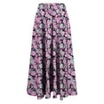 thumbnail image 6 of Women's Skirts Viikei Floral Midi Skirt for Women,Women's Casual Flowers Printed A-line Elastic Waist Skirt Purple XXL, 6 of 6