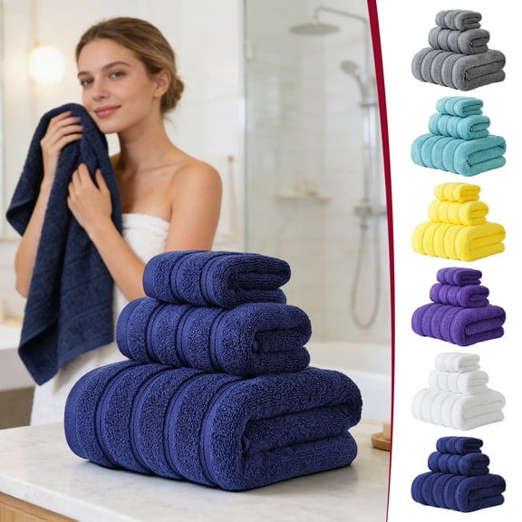 KOYPTL Soft Linen Luxury 3 Piece Towel Set 1 Bath Towel 1 Hand Towel 1 Washcloth 900 GSM Highly Absorbent & Quick Dry Bath Sheets No Shedding Hotel & Home Spa Towel Sets for Adults Yellow