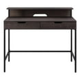 thumbnail image 6 of Pemberly Row 40-Inch Desk w/ 2 drawers and shelf hutch - Brown Wood Grain Finish, 6 of 7