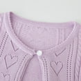 thumbnail image 5 of yillto Little Girls Long Sleeve Cardigan Round Neck Ribbed Knitted Kids Girl Lightweight Coat, 5 of 7