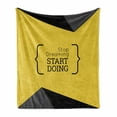 thumbnail image 1 of Black and Yellow Soft Flannel Fleece Throw Blanket, Geometric Design with a and Wise Saying in Brackets, Cozy Plush for Indoor and Outdoor Use, 50" x 60", Black and Yellow, by Ambesonne, 1 of 6