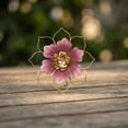 thumbnail image 4 of Metal Flower Wall Art, 12 in Diameter, Pink Gold Finish, Outdoor Metal Wall Art, Patio Wall Decor, Yard Decorations, 2026 Decorations, 1 Pc, 4 of 6