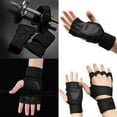 thumbnail image 2 of 1 Pair Weightlifting Gloves with Wrist Support, Lifting Gloves with Wrist Straps for Powerlifting, Pull up, Deadlifting, 2 of 9