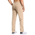 thumbnail image 3 of Zimjoy Men's Regular Fit Golf Pants Flat Front Casual Dress Pants Stretch Lightweight Comfy Trousers with 3 Pockets, Complexion XL, 3 of 5
