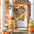 thumbnail image 4 of Fall Cat House Flag 28 x 40 Vertical Double Sided Autumn Leaves Thanksgiving Holiday Outside Decorations Burlap Yard Flag BW699-40, 4 of 6