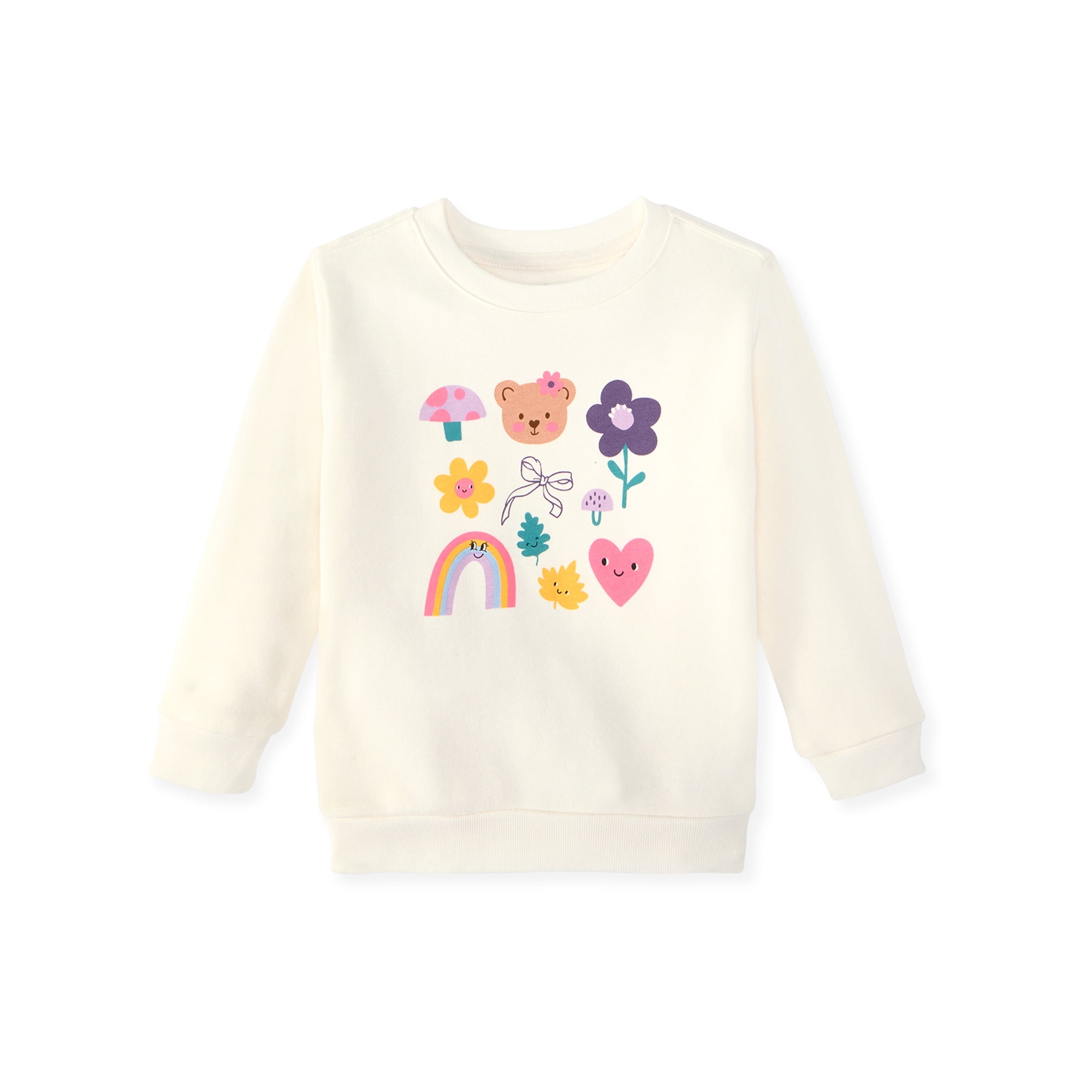 Garanimals Baby & Toddler Girl Fleece Crewneck Sweatshirt, Sizes 0-6T