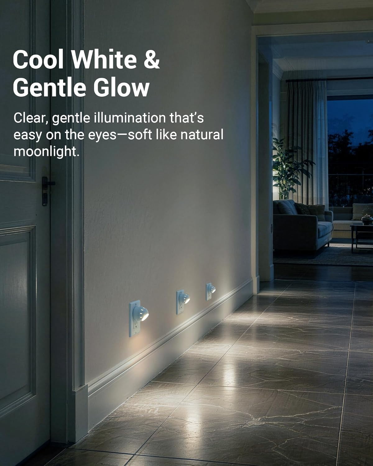 Plug in Night Lights into Wall, Dusk to Dawn Sensor, 360° Rotating, Directional LED Nightlights for Kids, Nursy, Hallway, Bathroom, Bedroom, Cool White, 4 Pack