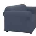 thumbnail image 5 of Harper Lane Striae Stretch Fit Slipcover Sofa Cover, Blue, Machine Washable, 5 of 6