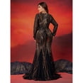 thumbnail image 6 of AURA Plus Size Evening Dress Long Sleeve Slim Fit Fishtail Party Gown Round Neck Zipper Women 0XL–4XL, 6 of 7
