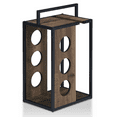 thumbnail image 2 of Furniture of America Mayfield 11.41"Width Wood 3-Bottle Wine Rack with Handle, Reclaimed Oak, 2 of 7