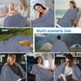 thumbnail image 5 of Farmhouse Navy Blue White Striped Cooling Blanket, Lightweight Breathable Summer Throw Blanket with Double Sided Cold Effect, Modern Stripes Picnic Beach Blankets Bed Sheet for Hot Sleepers 30"x40", 5 of 8
