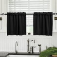 thumbnail image 3 of Paokuoon Unlined Valance Blackout Valance Thickened High Shading Solid Color Kitchen Bathroom Soft Silky Window Decoration 2Pcs, 3 of 8
