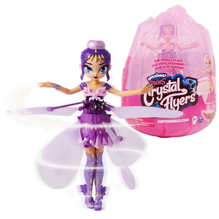 Hatchimals Pixies, Crystal Flyers Purple Magical Flying Pixie Toy Doll, Girls Gifts, Kids Toys for Girls Ages 6 and up