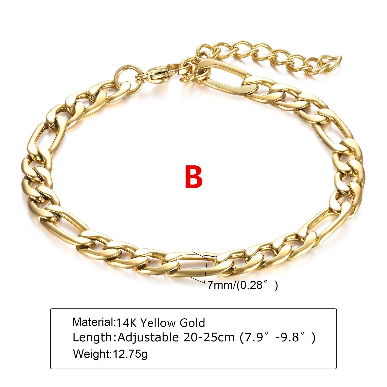 Men's Square Snake Chain Bracelets,Waterproof 14K Yellow Gold Link Wristband,Basic Casual Birthday Gifts Jewelry