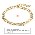 thumbnail image 3 of Men's Square Snake Chain Bracelets,Waterproof 14K Yellow Gold Link Wristband,Basic Casual Birthday Gifts Jewelry, 3 of 10