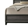 thumbnail image 4 of Mazie Queen Bed Brick Style Headboard Black Tapered Legs Oak Gray Wood - Saltoro Sherpi, 4 of 5