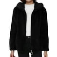 thumbnail image 2 of Homenesgenics Winter Jackets Plus Size ! Women's Thick Fleece Hooded Plush Jacket Long Sleeved Hoodied Casual Jackets Black L, 2 of 6