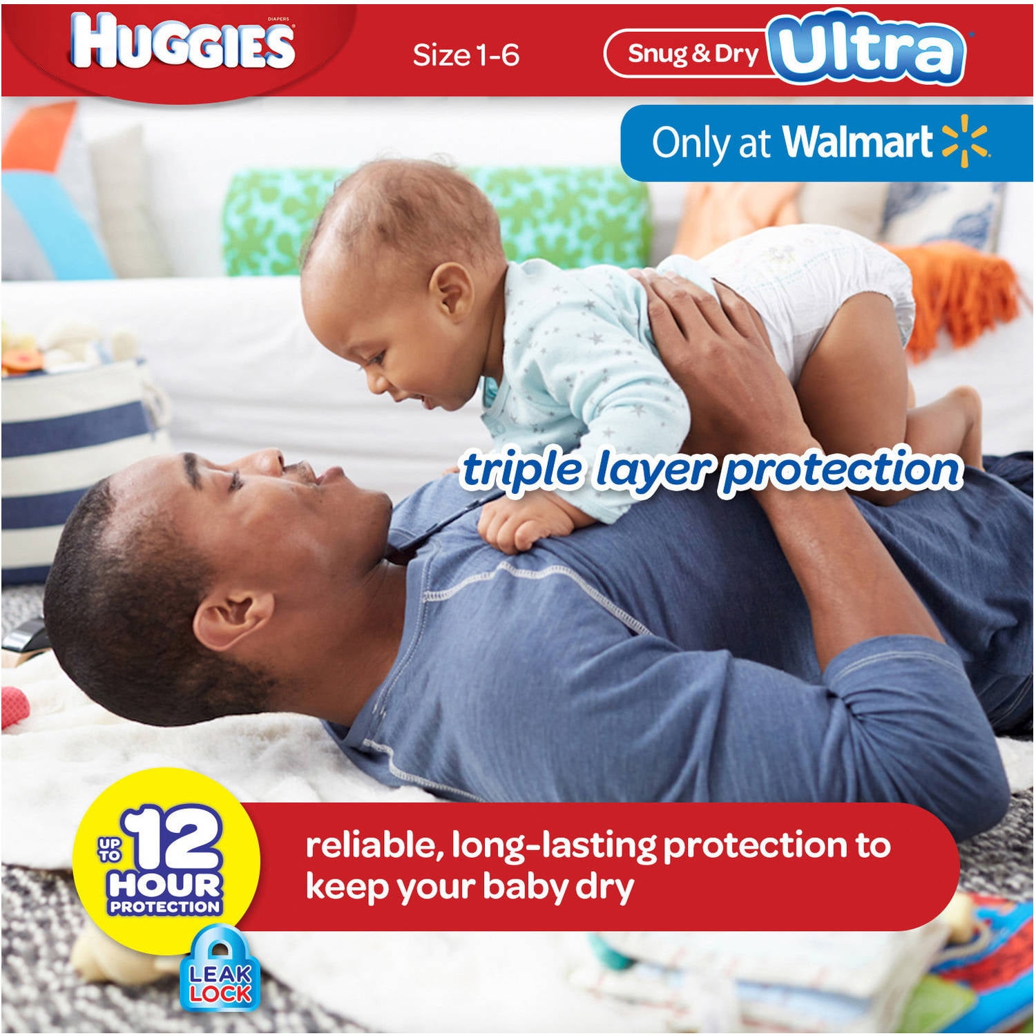 HUGGIES Snug & Dry Ultra Diapers, Size 6, 80 Diapers