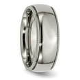 thumbnail image 4 of Chisel Titanium Polished 8mm Grooved and Beaded Edge Band, 4 of 7