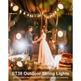 thumbnail image 6 of 300FT Outdoor String Lights, LED Bistro String Lights with Shatterproof ST38 Vintage Bulbs, 2200K Dimmable, Waterproof Hanging Lights for Porch, Deck, Garden, Backyard, Balcony - ETL Listed, 6 of 7
