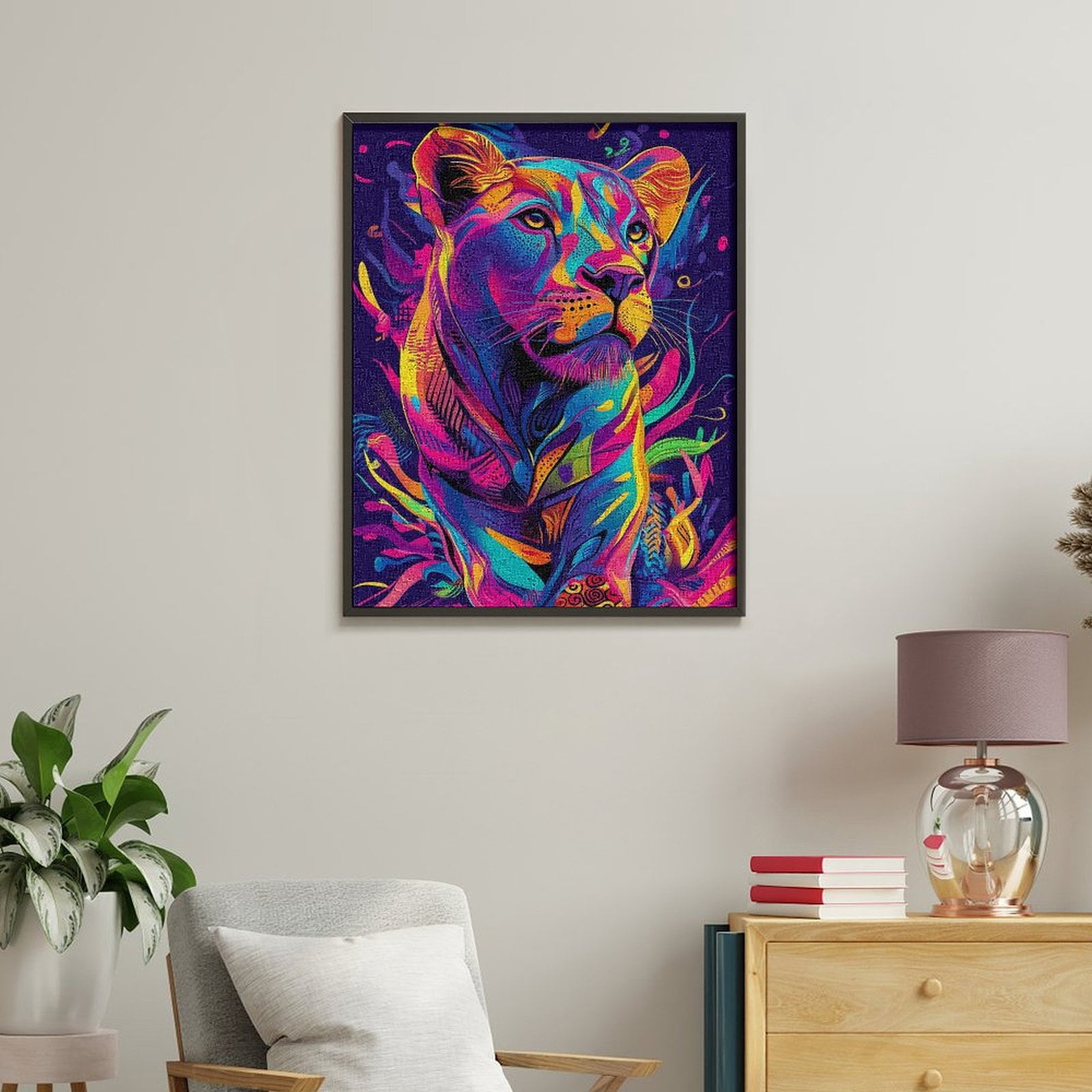 Paint By Numbers Kit for Adults Beginner - DIY Vibrant Lion Pop Art Illustration Canvas Painting Kits for Adults, Frameless Paint By Number for Adults for Home Wall Decor 16x20 Inch
