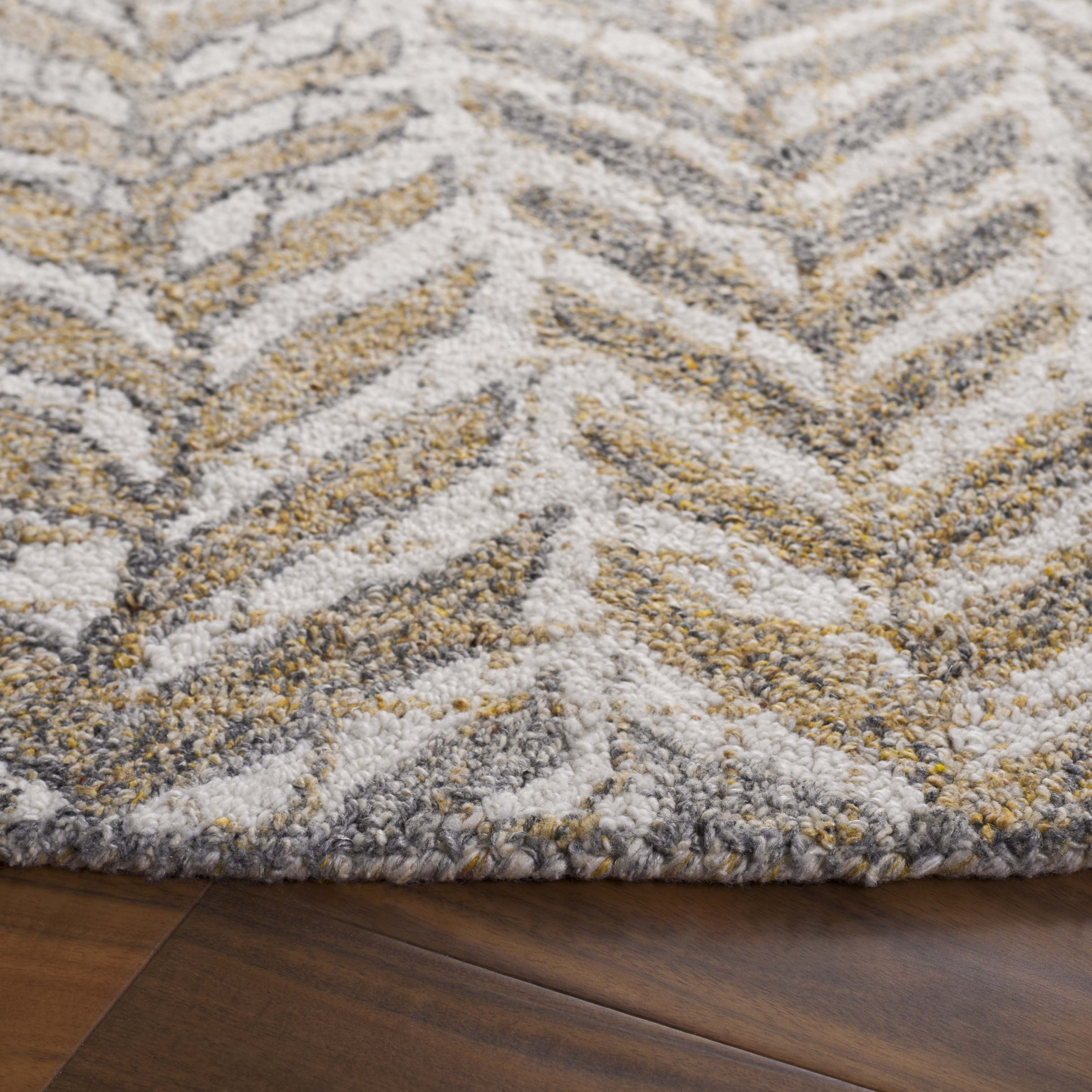 SAFAVIEH Renewal Dennis Chevron Area Rug, Beige/Gray, 6' x 6' Round