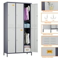 thumbnail image 2 of Aobabo Metal Storage Lockers for Employees,Steel Locker Cabinet with 6 Door Lockable,Industrial Light Gray+White Storage Locker Cabinet for Gym,School,Office,Assembly Required,72''H*35.43''W*15.75''D, 2 of 7