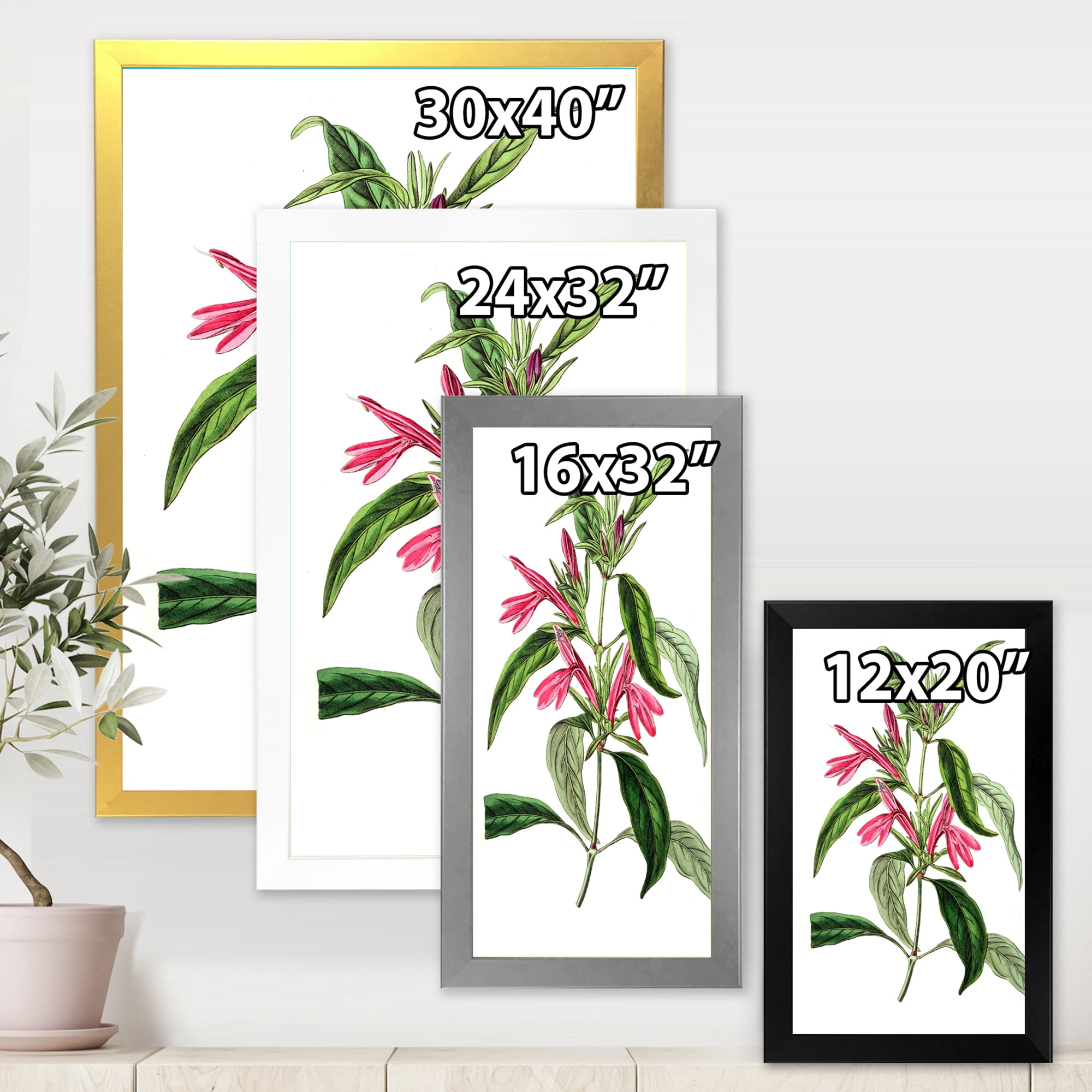 Designart 'Ancient American Flora VII' Traditional Framed Art Print