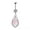 Pink, variant on 1Pc Bell Button Ring Belly Ring Heart Shaped Navel Ring Heterotypic Silver US-White