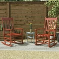 thumbnail image 2 of GVN Outdoor Rocker Chair, Rocking Chair,Outdoor Rocking Chair Set of 2, Patio Rocking Chair with Smooth Curves, High Density Wooden Rockers, Wine Red, 2 of 10