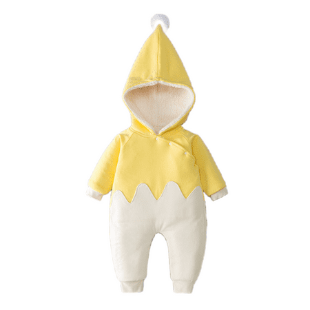 

Huanxu Baby Pomper Toddler Baby Boys Girls Clothes Color Plush Cute Winter Thick Keep Warm Jumpsuit Romper