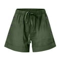 thumbnail image 3 of TRUBKH shorts for women athletic shorts for women linen shorts womens shorts casual bermuda shorts for women Summer Large Size Elastic Decorative Buttons Pocket Casual Shorts Green 3XL, 3 of 6