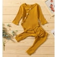 thumbnail image 5 of Gender Neutral Baby Girls Boys Ribbed Bodysuit with Pants, 5 of 7