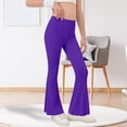 thumbnail image 2 of Girls Bootcut Flare Leggings High Waisted Stretchy Active Pants Yoga Bell Bottoms with Pockets Y2k School Uniform Sweatpants, 2 of 6