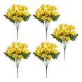 thumbnail image 2 of 5 Bundles Artificial Mums for Outdoors, Realistic Fake Mums Faux Silk Daisy, UV Resistant No Fade Faux Mums for Home Patio Porch Garden Yard Decor, Fall Flowers, Outdoor Fall Decor, 2 of 9